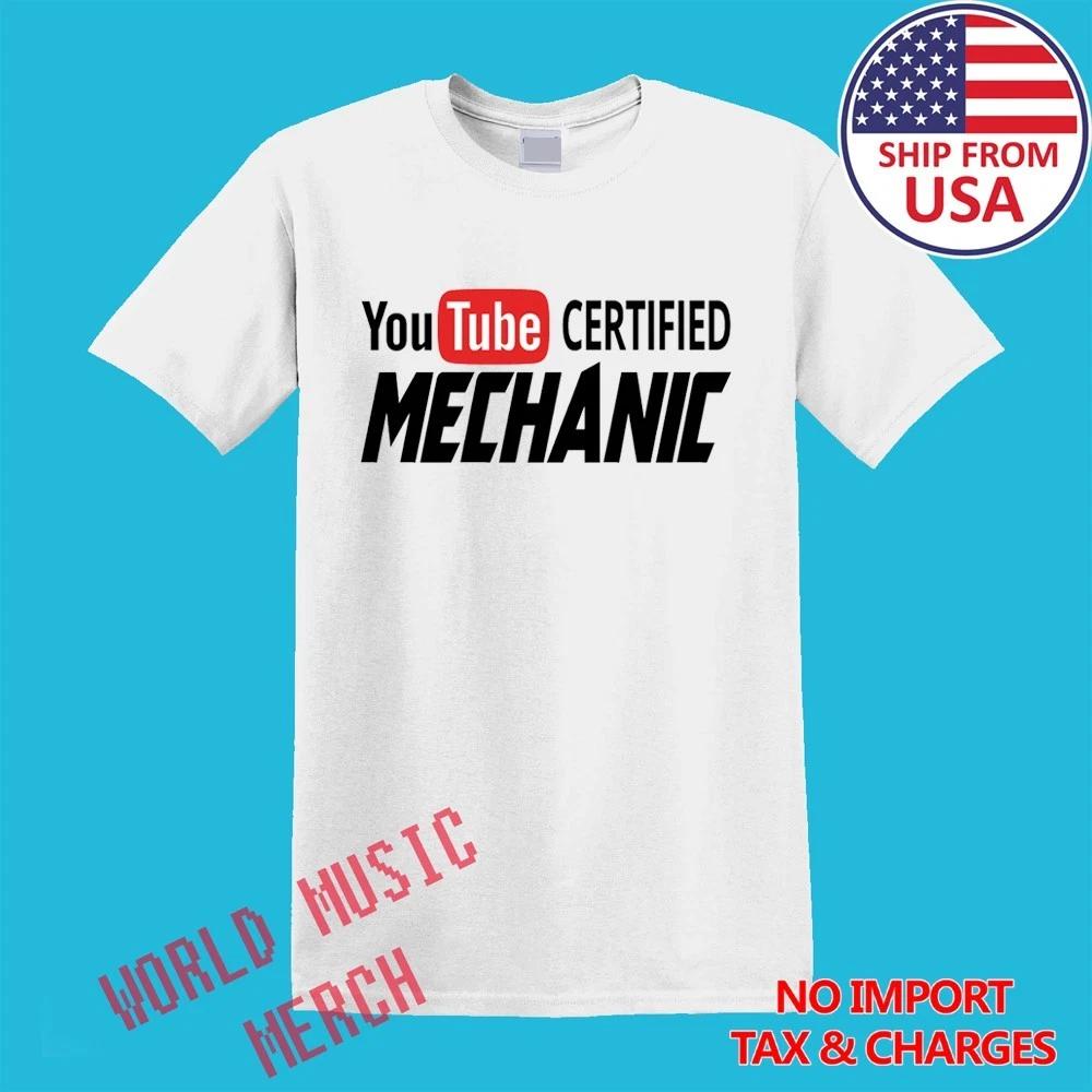 Youtube Certified Mechanic Men s White Size S-5XL S