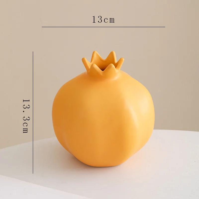 Pomegranate Shaped Ceramic Vase Decorative Flower Arrangement Desk Decoration Flowers Pots Floral Vases Room Aesthetic Decor