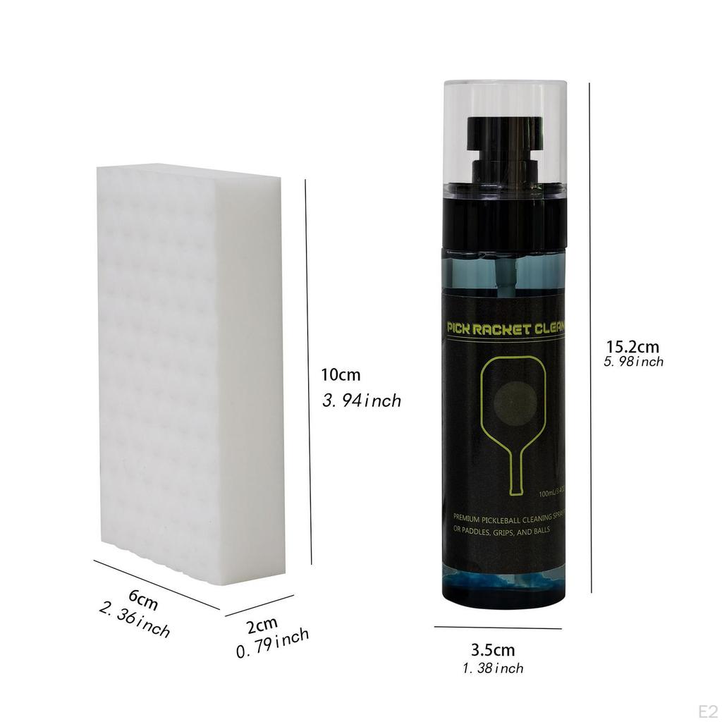 Pickleball Racket Surface Cleaner with Sponge Lightweight 100ml Multipurpose Cleaning Spray