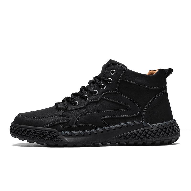 Men's Boots  Autumn and Winter Edition High Top Lace Up Men's Shoes Men's Casual Short Boots