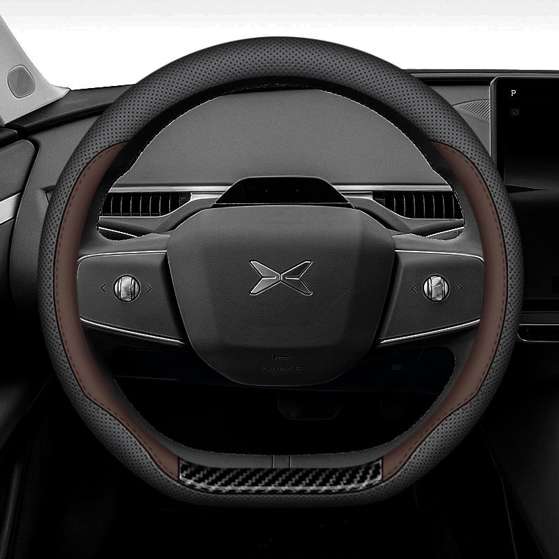 Nappa Leather Non-Slip Steering Wheel Cover for Xiaopeng MONA M03 - Universal Fit for All Seasons 38cm