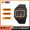 Glow-in-the-dark Square Harajuku Style Fashion Watch Multifunctional Electronic Watch Silicone Strap Waterproof