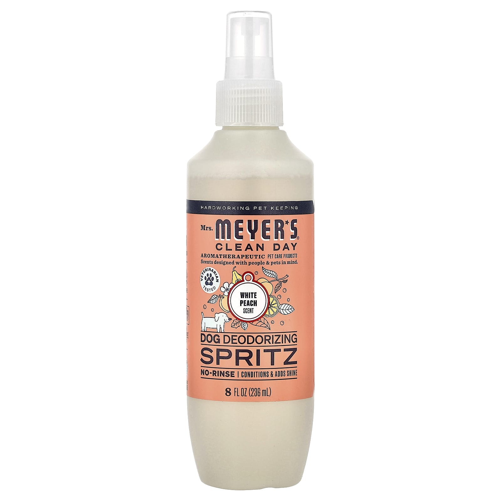

Mrs. Meyers Clean Day, Dog Deodorizing Spritz, White Peach, 8 fl oz (236 ml)