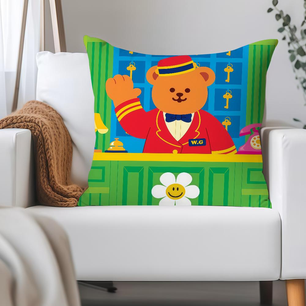 Happy W-wiggle Cartoon Pillow Case Applicable Space For Guest Rooms Interiors Cars Office House Decoration