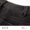 ELLE Women's High-Waist Wide-Leg Jeans