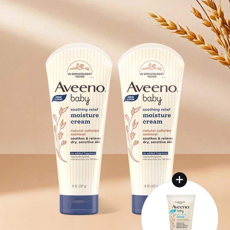 Aveeno (Daily Lotion 30g) Aveeno Baby Soothing Relief Moisture Cream 227gx2 (Lotion 30g) AB Soothing Moisture Cream 227gx2