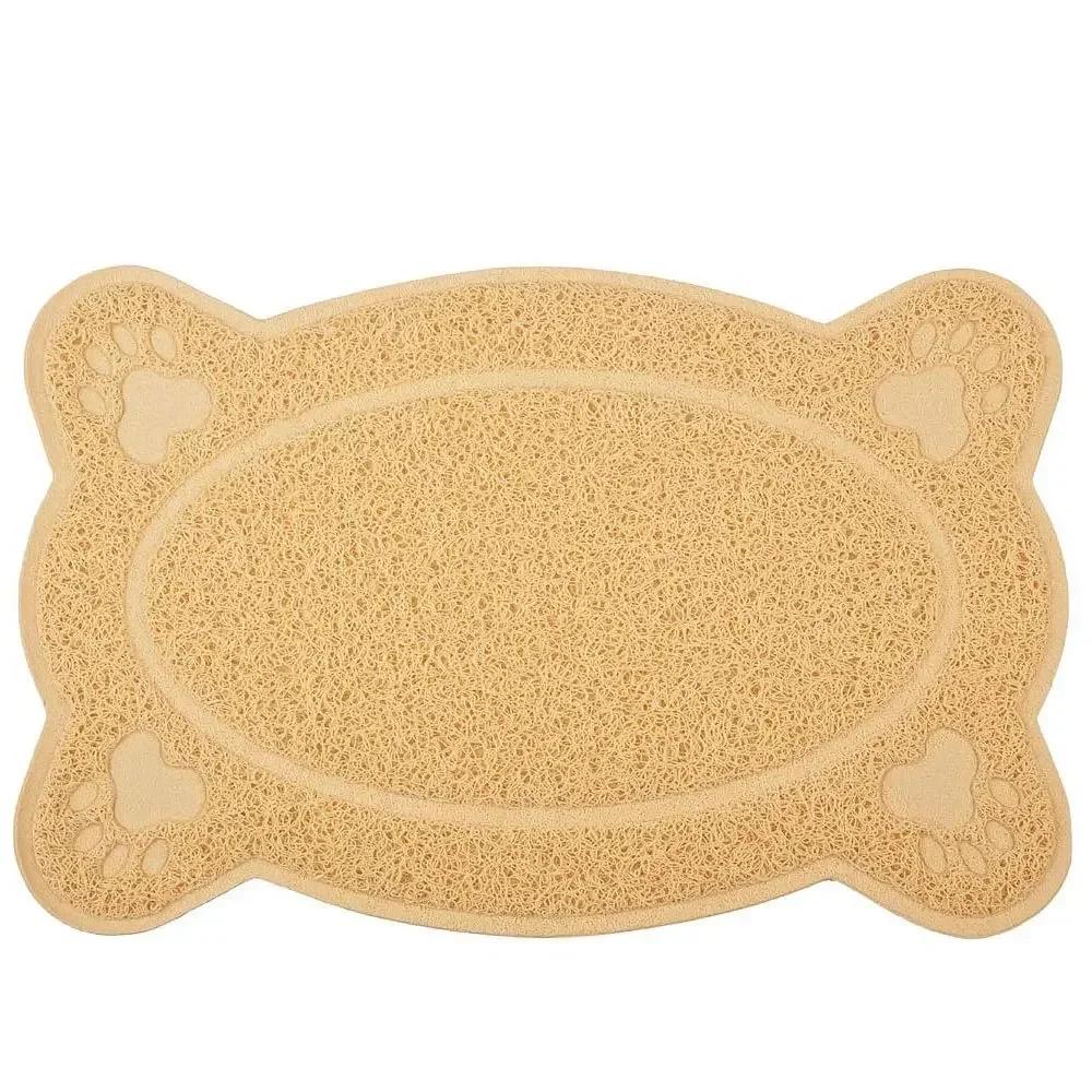 

Коврик для кормления кошек и собак в форме облака, однотонный коврик с узором в виде рыбьей кости, миска для посуды, противоскользящая подставка для столовых приборов, легко моющиеся аксессуары для домашних животных size