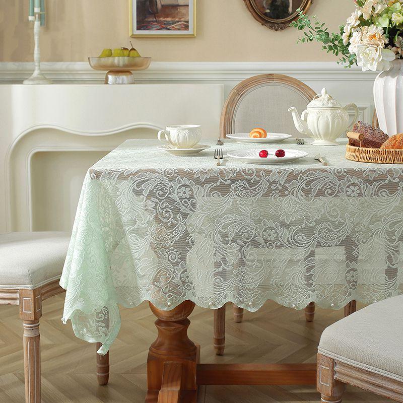 Romantic Lace Tablecloth French Style Table Cloth White Table Cover Wedding Party Desk Cover Dining Tablecover Kitchen Decor