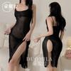 Erotic Underwear Women's Sexy Suspender Long Dress Transparent Temptation Pajamas Pajamas Mesh Perspective Suit Extreme Temptation