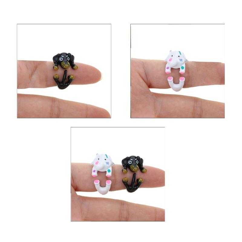 Cute Dog Elephant Adjustable Rings Unique Cartoon Animals Open Rings Simple Lovely Finger Rings Jewelry Stackable Rings