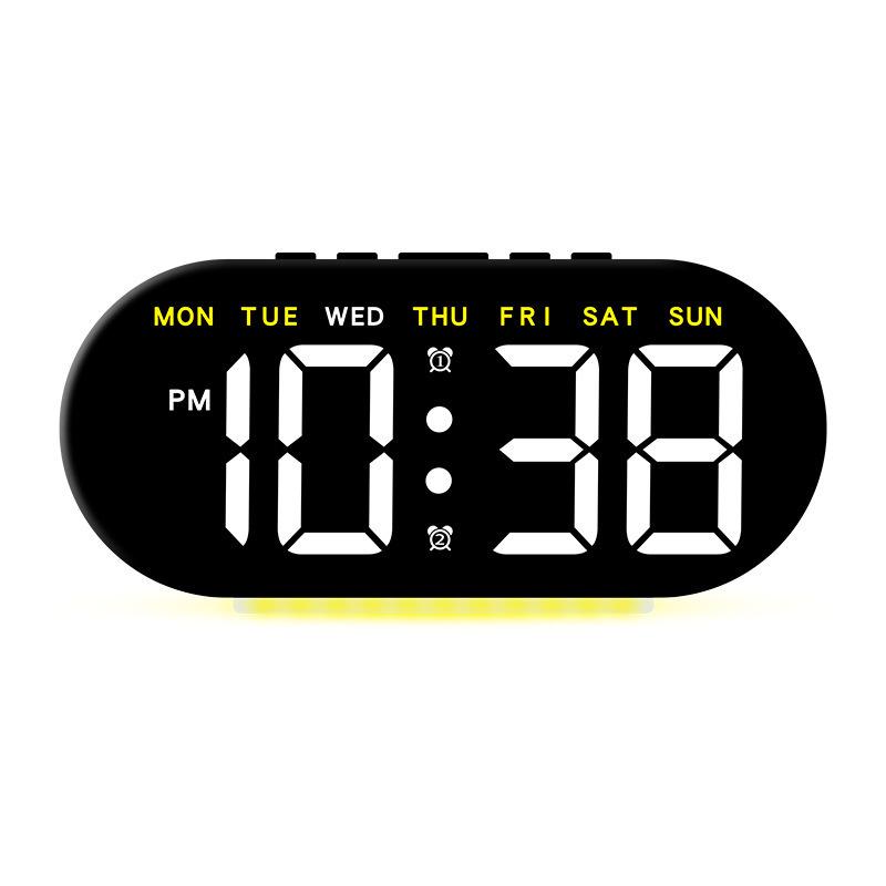 Multifunctional LED Alarm Clock with Large Screen & Atmosphere Light - Model GH8035