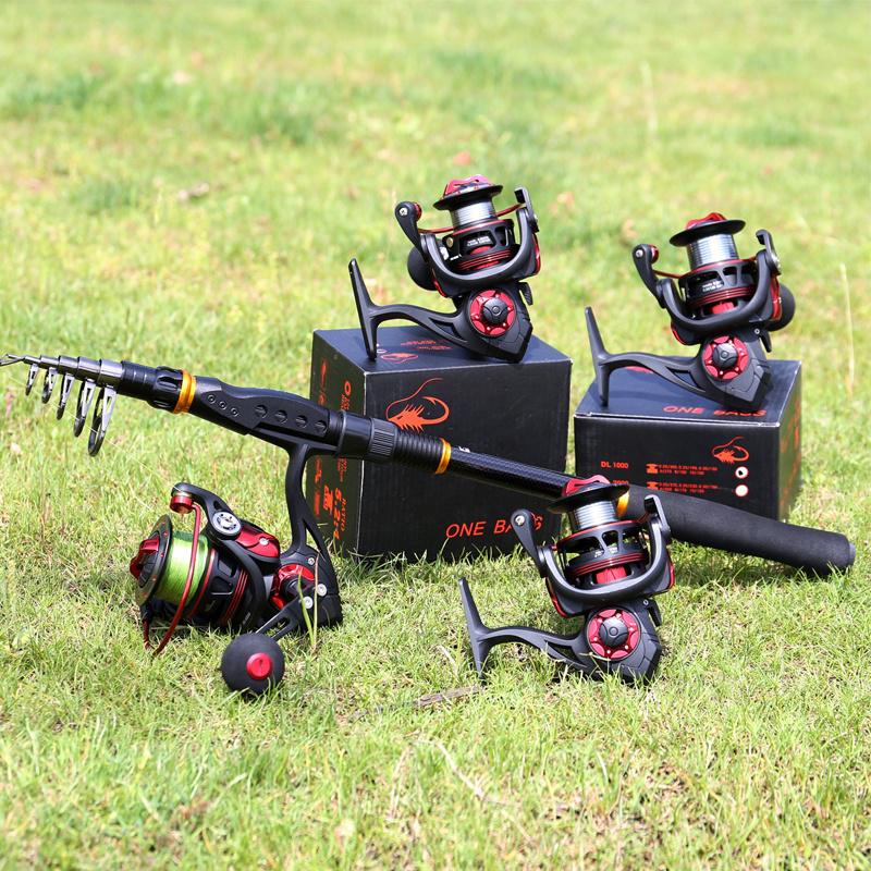 Kombinovaný rybářský prut a naviják 1,8-3,6M uhlíková teleskopická hůl s přívlačovou brzdou Powrful Fishing