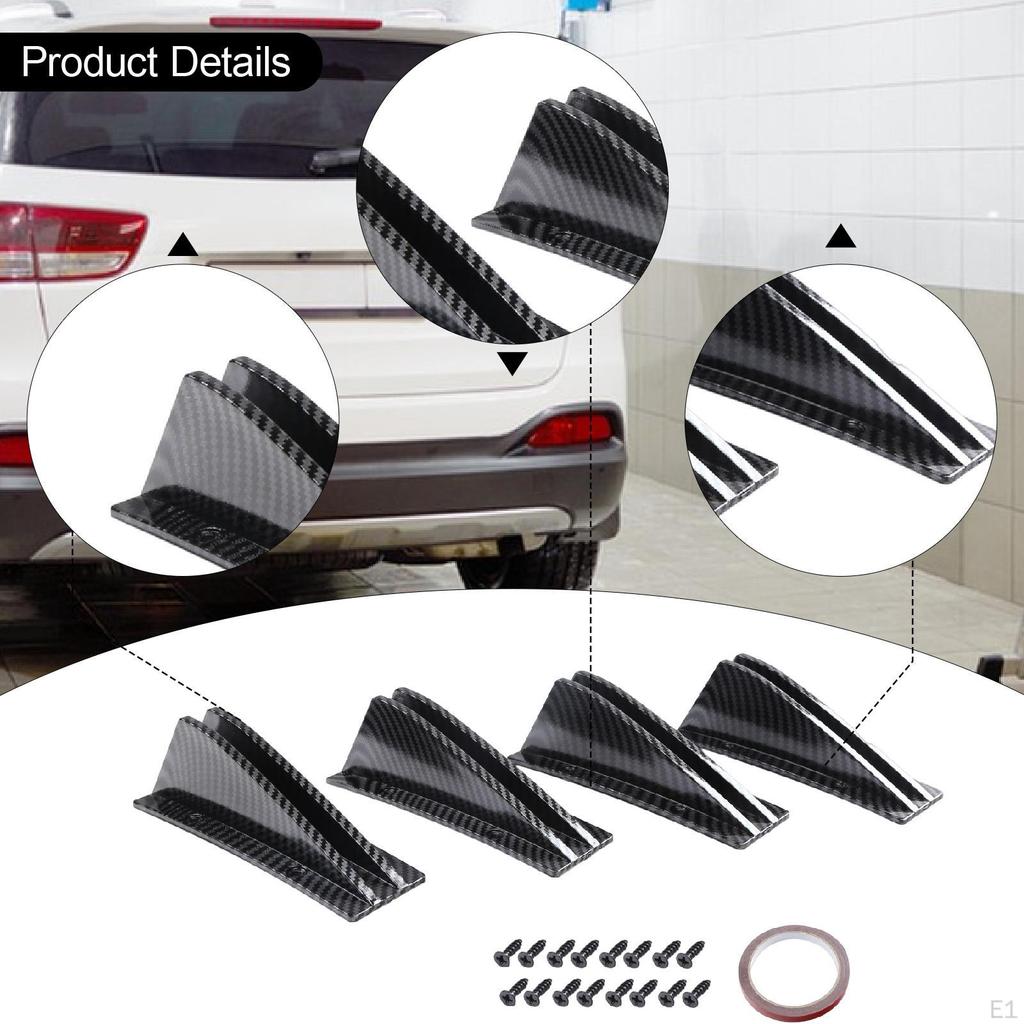 4x Heckstoßstange Unterlippe Splitter Schutz Hai Stil Dekoration Auto Exterieur Zubehör Schwarz