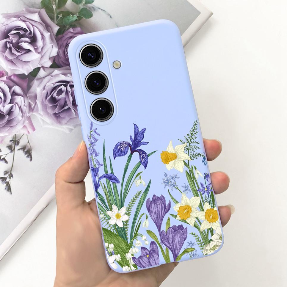 Pour Coque Samsung Galaxy S24 Pare-chocs Étui Samsung S24+ S24 Plus S24 Ultra Téléphone Coques Étui Jelly Fille Fleur Papillon Étui Souple