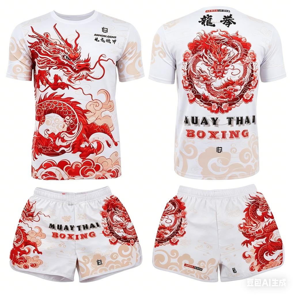 2026 Summer MMA Training Suit Quick Dry Combat Sportswear Set Bold Pink & Black Graphic Shorts & T-Shirt Outfit for Kids