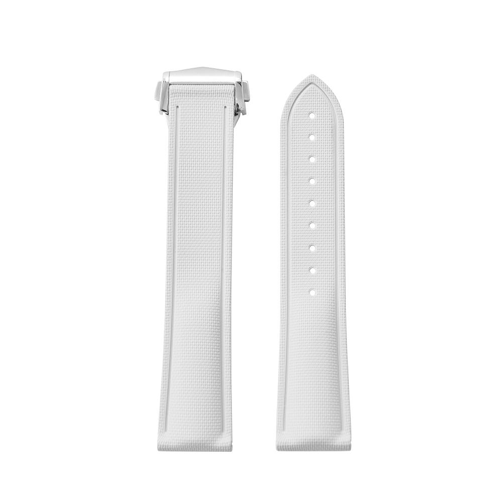 Premium Grade Soft FKM Rubber Watch Strap 20mm 21mm 22mm Perfect Fit Flat End Universal Quick Release Watch Strap
