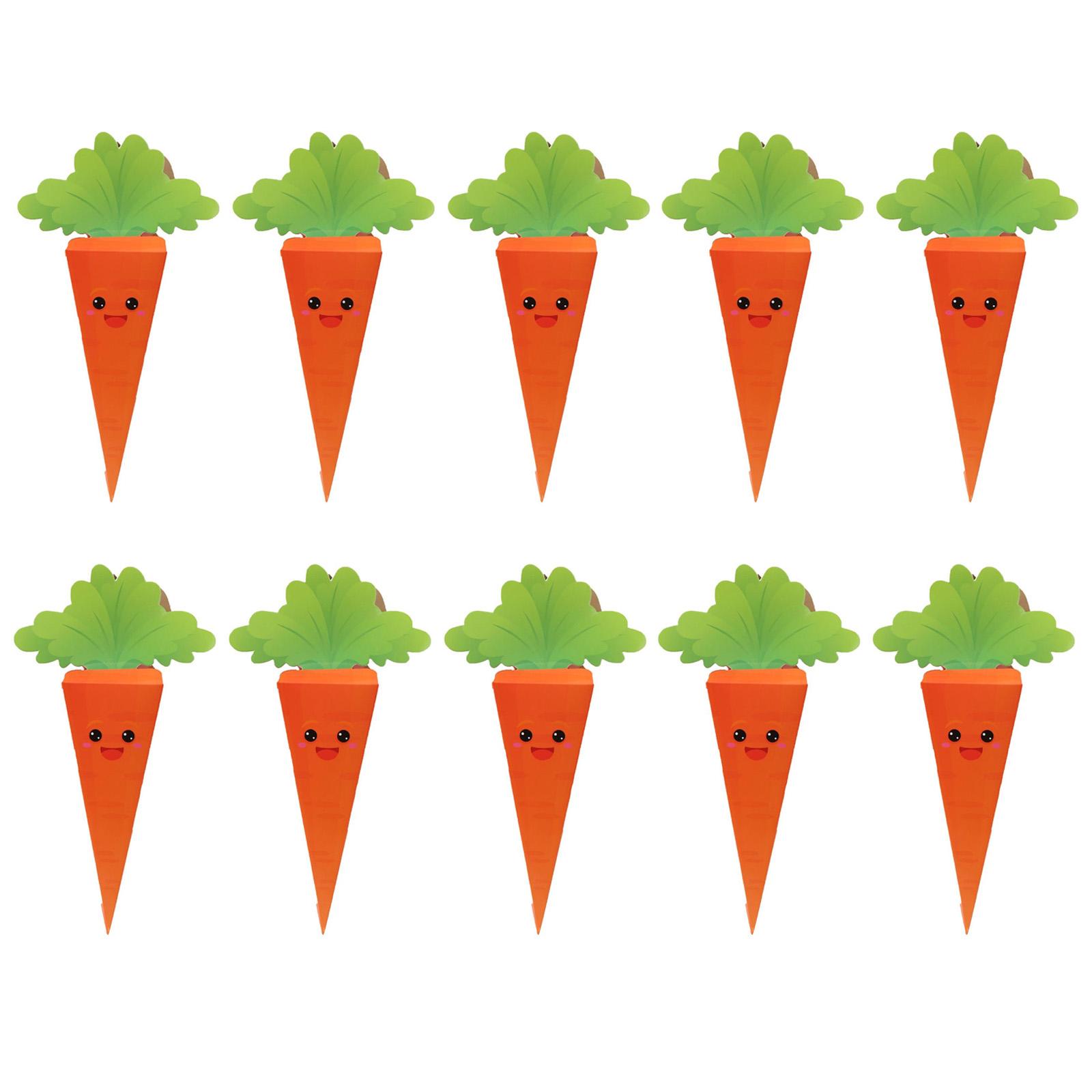 

Набор из 10 коробочек для угощений на Пасху, картонная коробка для конфет в форме морковки, контейнер для конфет для весенних подарков и организации печенья