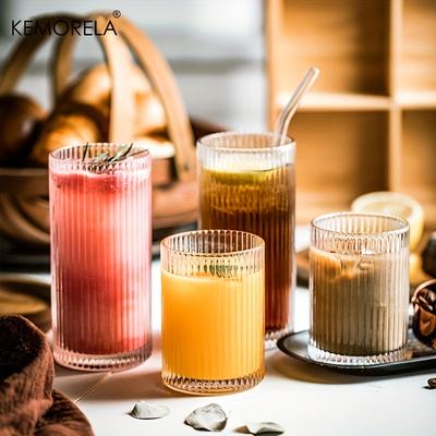 Tasse en Verre Borosilicaté Haute Résistance à la Chaleur Mug à Café Latte Verres pour Boissons Froides Tasses à Eau Lait Bière Jus Thé Verre à Whisky Verre à Vin