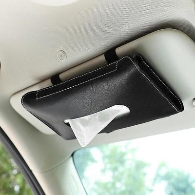 Leather Car Sun Visor Tissue Bag, Armrest Box Tissue Box Cartoon - Keep Your Car Organized with These Stylish Storage Solutions for Tissues.