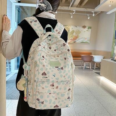 Schoolbag 2025 Schoolbag Female Korean Edition Junior Girl High School High School Large Capacity Mori Cute Printed Backpack