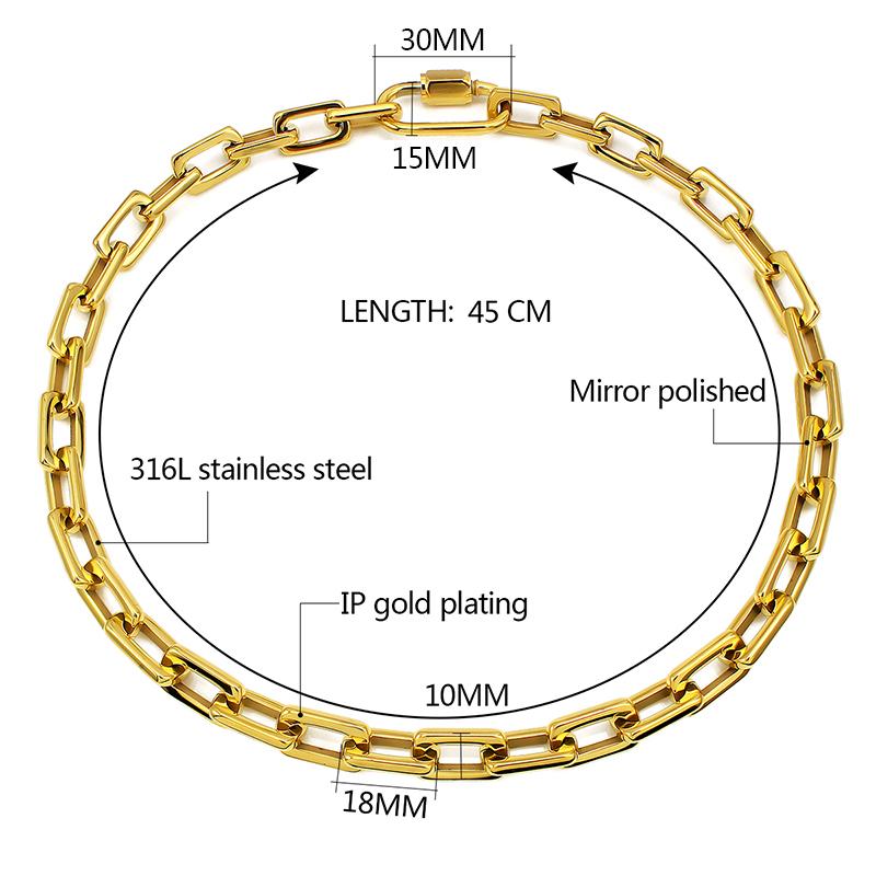 New Chunky Chain Stainless Steel Bracelets for Women Men Big Lock Charm Thick Rectangular Link Bracelet Bangles Hand Jewelry