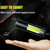 KDULIT Mini LED Flashlight 800LM Zoomable USB Rechargeable Waterproof Lamps 3 Switch Modes Portable Torch Outdoor Flash Light