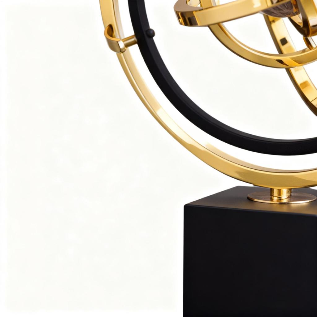 Rotating Metal Globe Ornament Electroplated Iron Material Retro Home Accent Modern Tabletop Abstraction Globe Art Decor