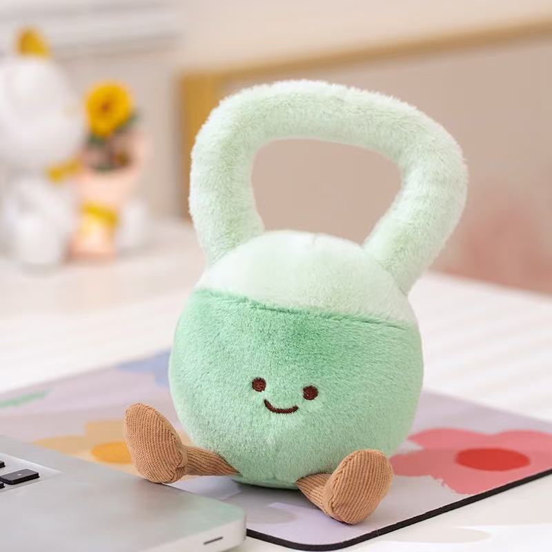 16/20cm Simulation Dumbbell Kettlebell Stuffed Plush Toy Figurine Cartoon Anime Cute Pillow Children's Birthday Gift Fun Doll