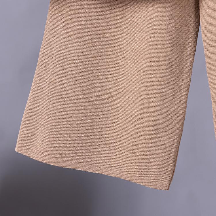 Color Block Striped Knit Top & High Waist Wide Leg Trousers Two-Piece Set