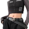Black Elegant Womens Belt 2024 New Trendy Smooth Buckle Versatile For Outfits Summer
