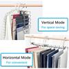 Magic Pants Hangers Space Saving - 2 Pack for Closet Multiple Layers Multifunctional Uses Rack Organizer for Trousers Scarves Slack (2 Pack with 10