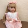 55CM Lalka Reborn z Pełnego Silikonu Można Wkładać do Wody Miła Słodka Betty Lalka Noworodka Wklejane Długie Włosy Lalki Symulacyjne dla Dzieci Prezent na Urodziny Boże Narodzenie
