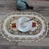 Luxury Rose flower embroidery table place mat cloth Wedding Christmas dining placemat kitchen Table decoration and accessories