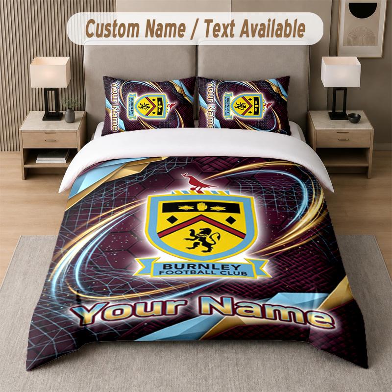 Burnley Football Design Bedding Set Custom Text 1 Duvet Cover & 2 Pillow Cases