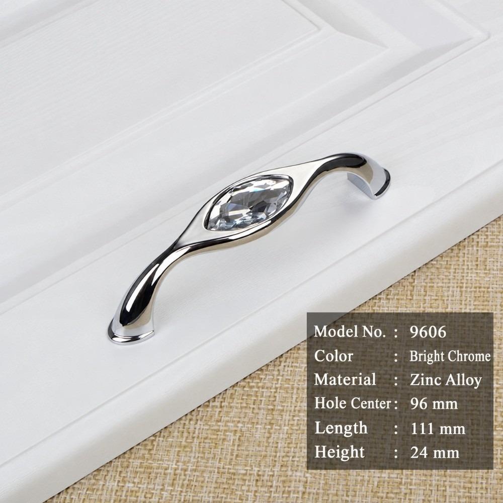 Polished Crystal Cabinet Handle Shiny Furniture Knob Gold Drawer Pull Wardrobe Furniture Cabinet