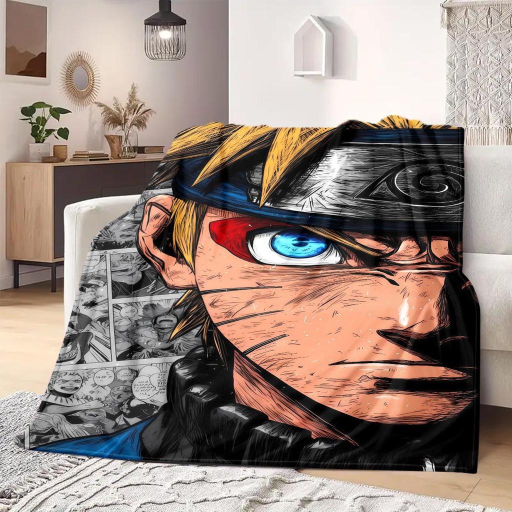 Naruto Anime Tryckt Filt Varm Bekväm Flanellfilt Lämplig för Sovrum, Soffor, Sängar, Stolar, Picknicks, Resor