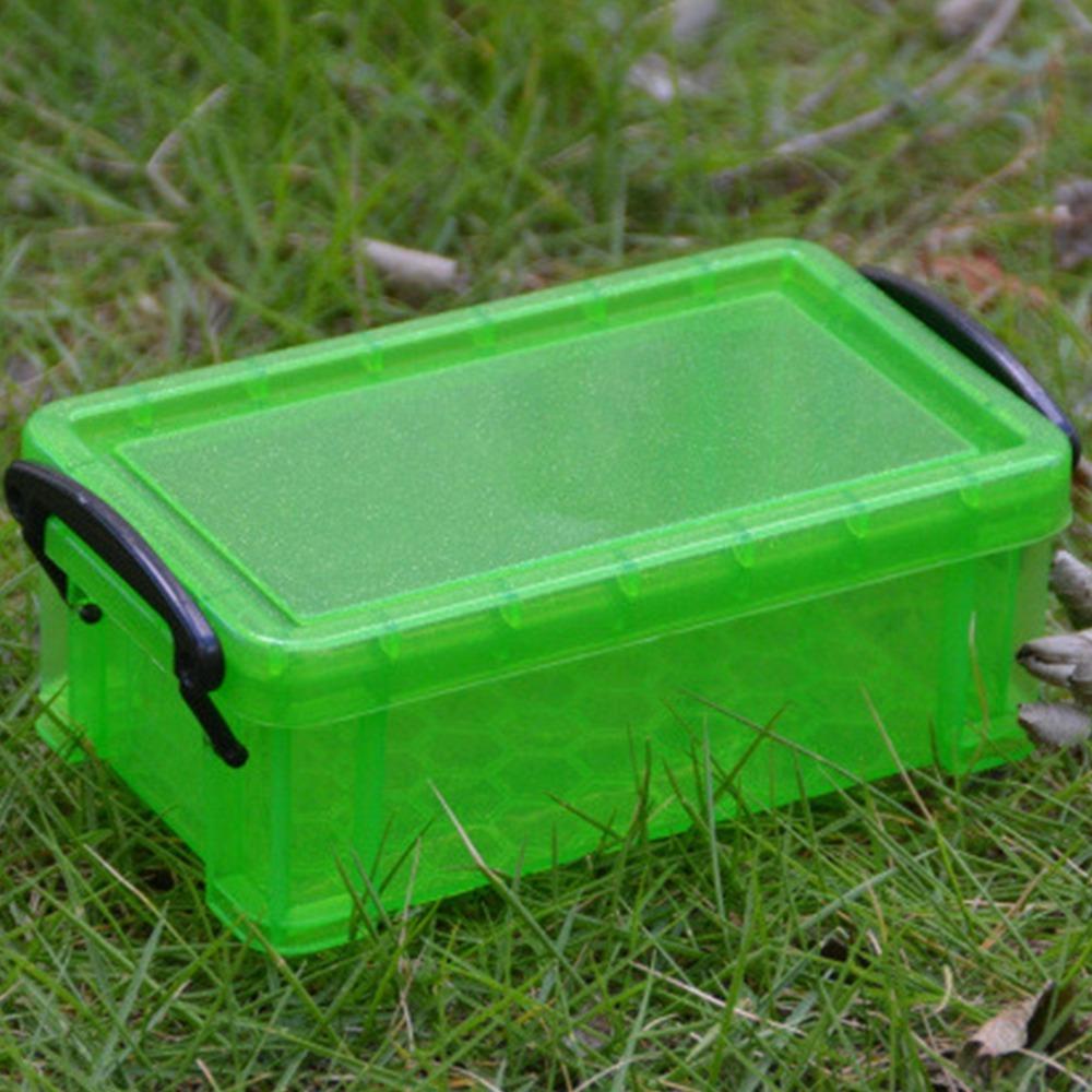 0.28 Liter Storage Box Candy Color Locking Lid Plastic Sorting Box Mini Size Transparent Art Stationery Box