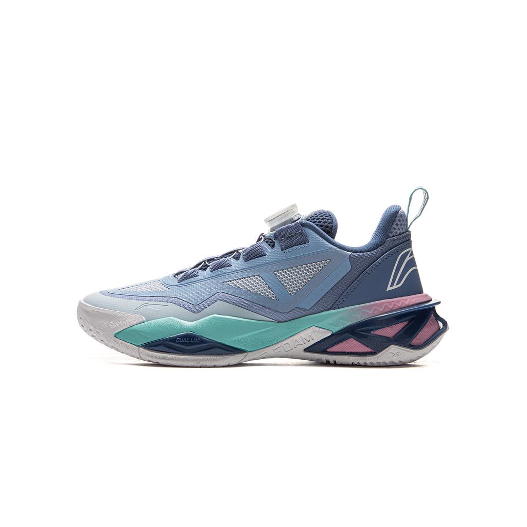 Li Ning Kids Basketball Series Fashion Versatile Non-Slip Wear-Resistant Rebound Support Low-Top Kids Basketball Shoes Kids Sneaker Blue YKBU080-5