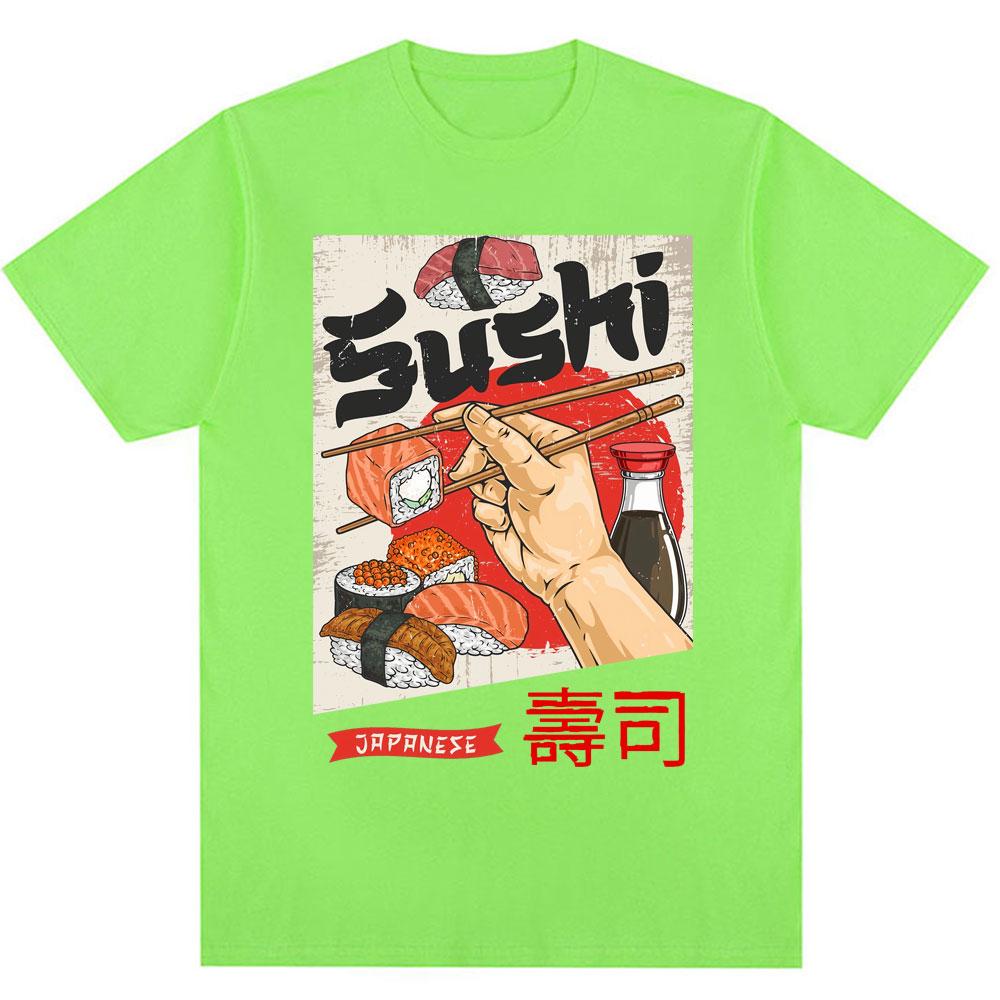 Japan Sushi Funny Graphic T-shirts Men Women Fashion Harajuku T Shirt Oversized Cotton Summer Japanese Style T Shirts Streetwear