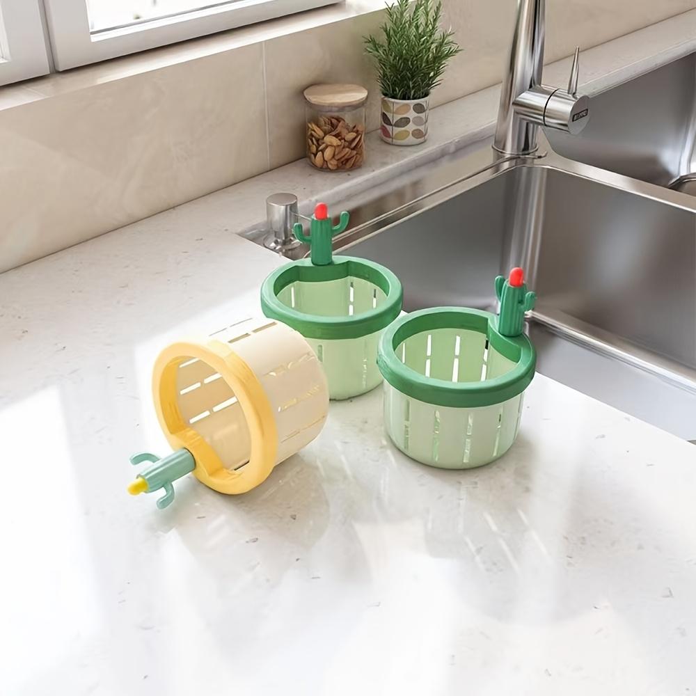 Cactus-Shaped Kitchen Sink Strainer - Creative Drain Basket for Residue, Anti-Clog & Odor Prevention, Chrome Finish