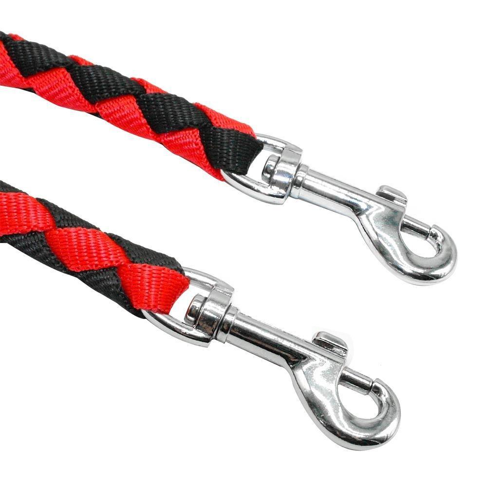 One drag two double head pet double leash dog leash braided braid PP round rope dog leash dog chain