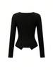 Women's Y2K Spicy Girl Square Neck Long Sleeve Knitwear Buttoned Top for Autumn/Winter