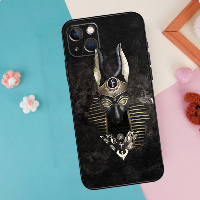 Egypt Nefertiti Anubis Ankh Phone Case For iPhone 16 15 14 13 11 12 Pro Max Plus Mini XR 16e Funda Silicone Back Cover