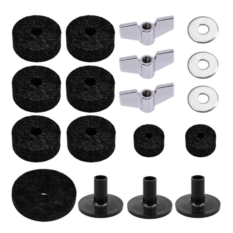 18Pcs Protect Cymbal Compact Felt Pad Drum Replacement Parts Set Instrument
