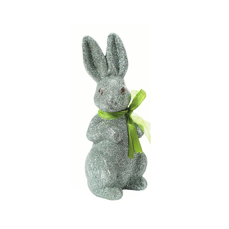 

Easter Decoration Sparkling Foam Bunny Figurine With Bow Tie 8.6 Glitter Rabbit Tabletop Ornament For Easter D