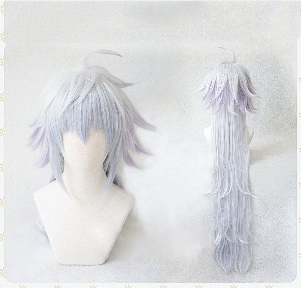 Cosplay Wig from The Second Light Purple and Light Long Perfect for Events Bonus Net Heat-resistant Castle, Blue, Hair, +