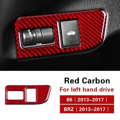 For Subaru BRZ/Toyota GR86 2013-2020 Carbon Fiber Rear Trunk Switch Button Panel Trim Stickers Car Interior Tuning Accessories