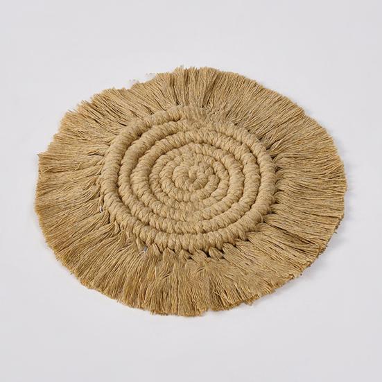 Cup Mat Highly Absorbent Braided Drink Coaster Solid Color Heat-Resistant Reusable Woven Coaster Cup Pad