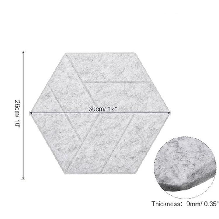 Set of 12 Soundproof Foam Tiles Hexagonal Self Adhesive Wall Panel Polyester Soundproof Wall Panel Soundproof Foam Panel