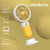 Mini Fan Multifunctional Summer Cartoon Fruit Cool Rechargeable Handheld Mini Fan Phone Rack